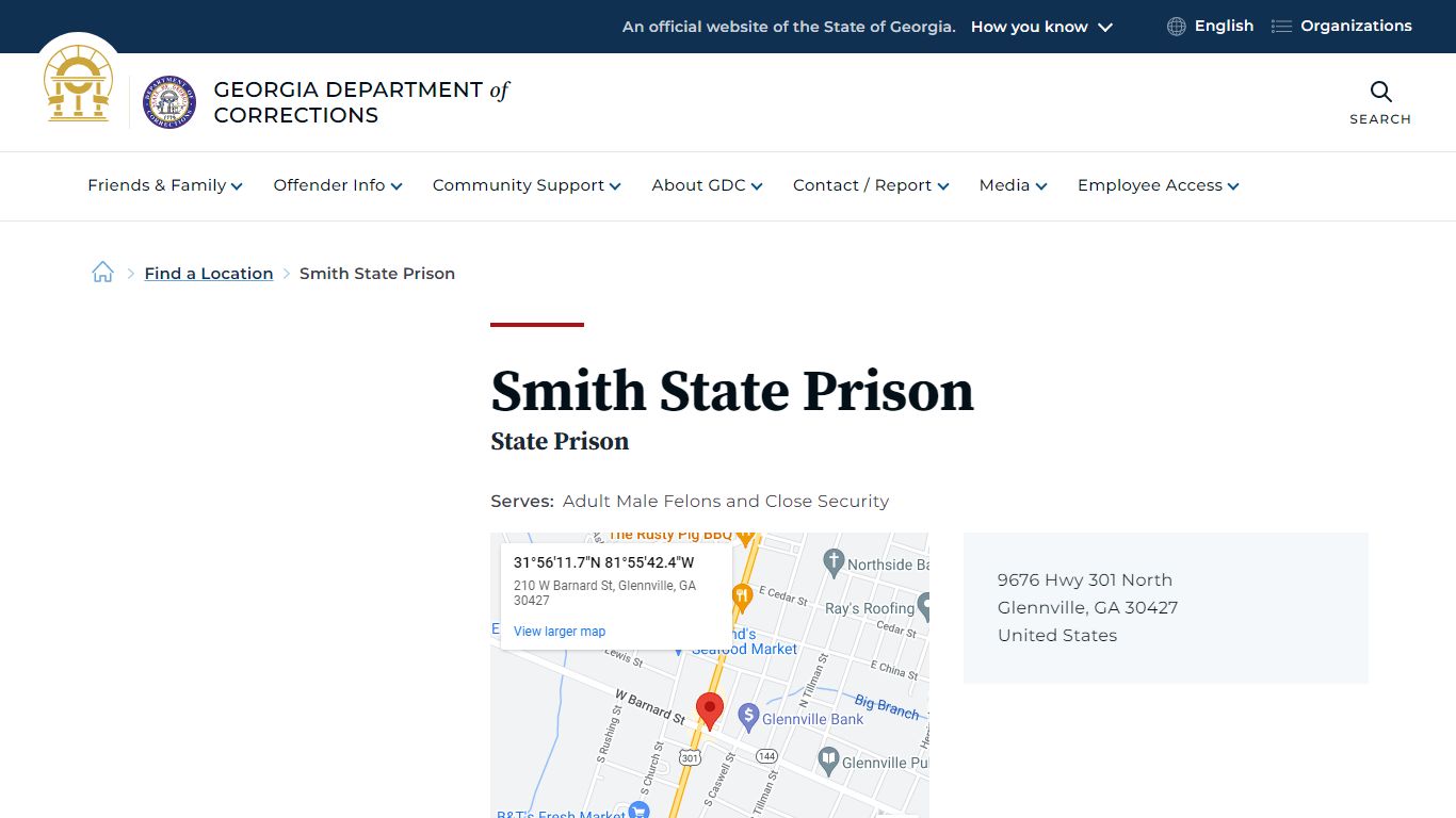Smith State Prison | Georgia Department of Corrections