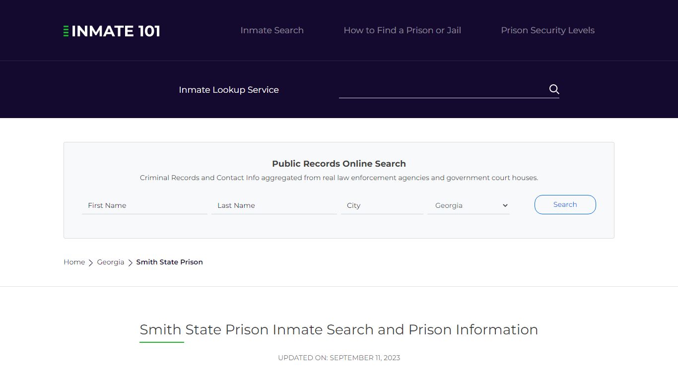 Smith State Prison Inmate Search and Prison Information